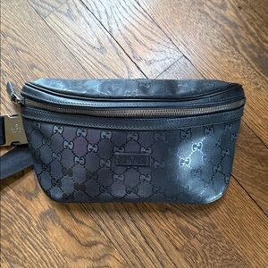 Gucci Black Monogram Belt Bag